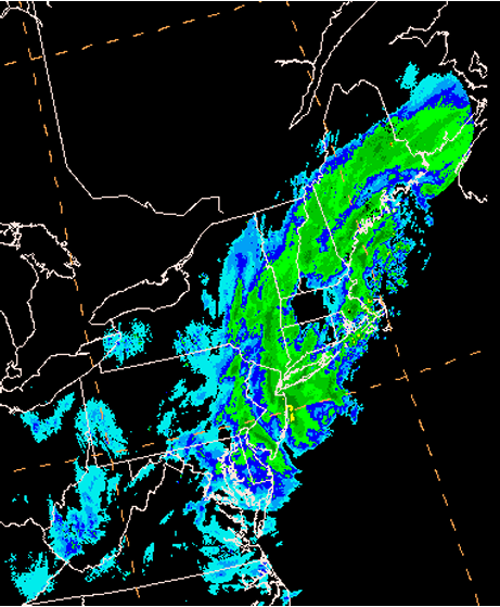 Figure 14: Radar image valid at 06Z (1 AM EST) on December 27, 2010